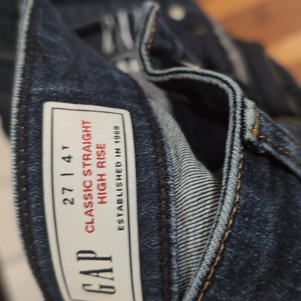 Gap classic straight 27 4T high rise jeans dark - Picture 3 of 3